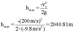 Cálculo altura máxima