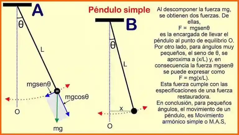 Descripción de un péndulo simple