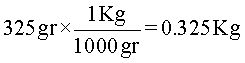 Otra conversión de gramos a kilogramos